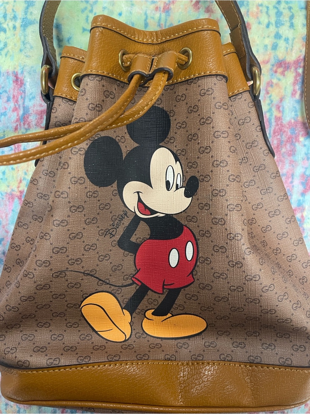 Mickey Mouse Brown Drawstring Backpack